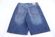Y2K Old Skool Dark Wash Denim Shorts - Pants/Shorts - Thrifted Threads