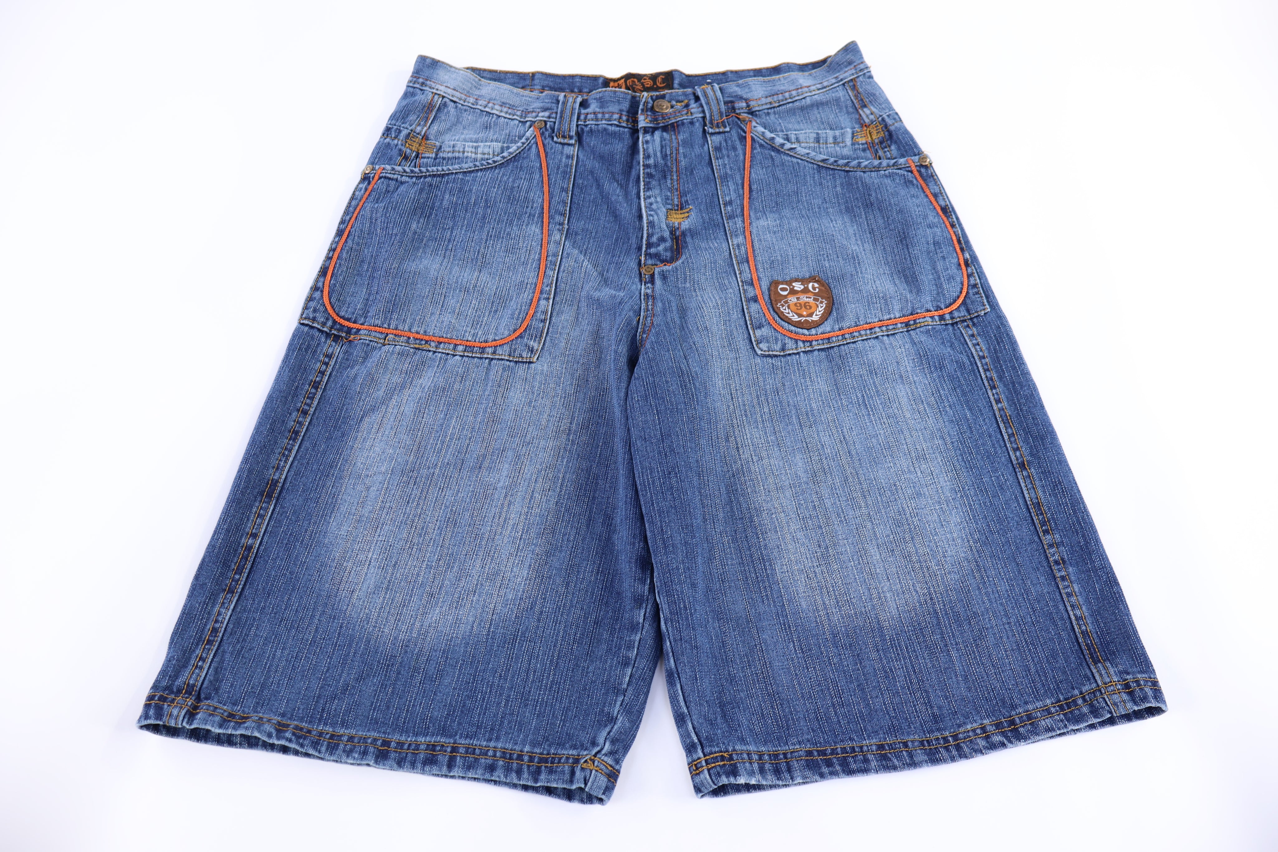 Y2K Old Skool Dark Wash Denim Shorts - Pants/Shorts - Thrifted Threads