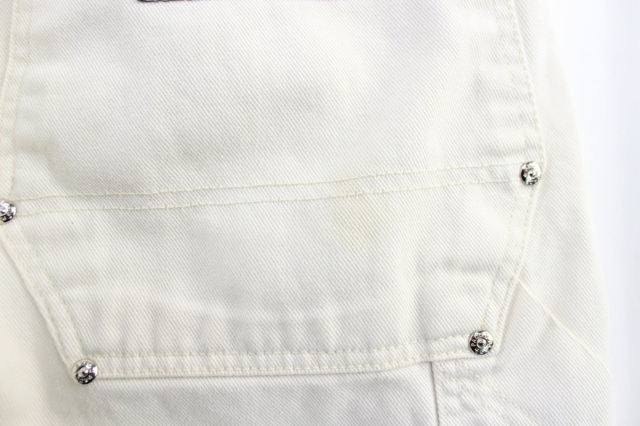 Y2K Paco Sport White Wash Shorts - ThriftedThreads.com