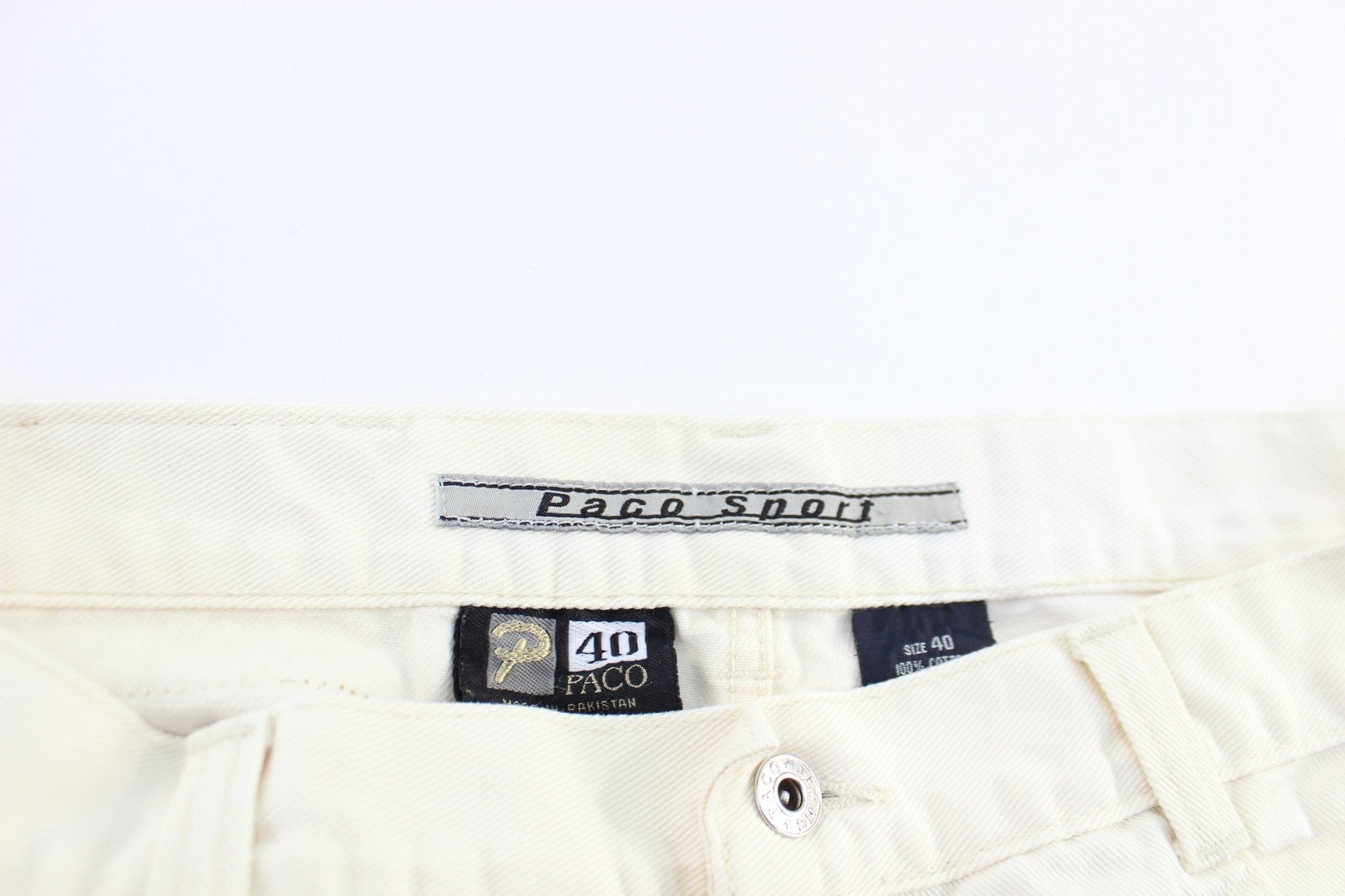 Y2K Paco Sport White Wash Shorts - ThriftedThreads.com