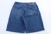 Y2K Phat Dark Wash Denim Shorts - ThriftedThreads.com