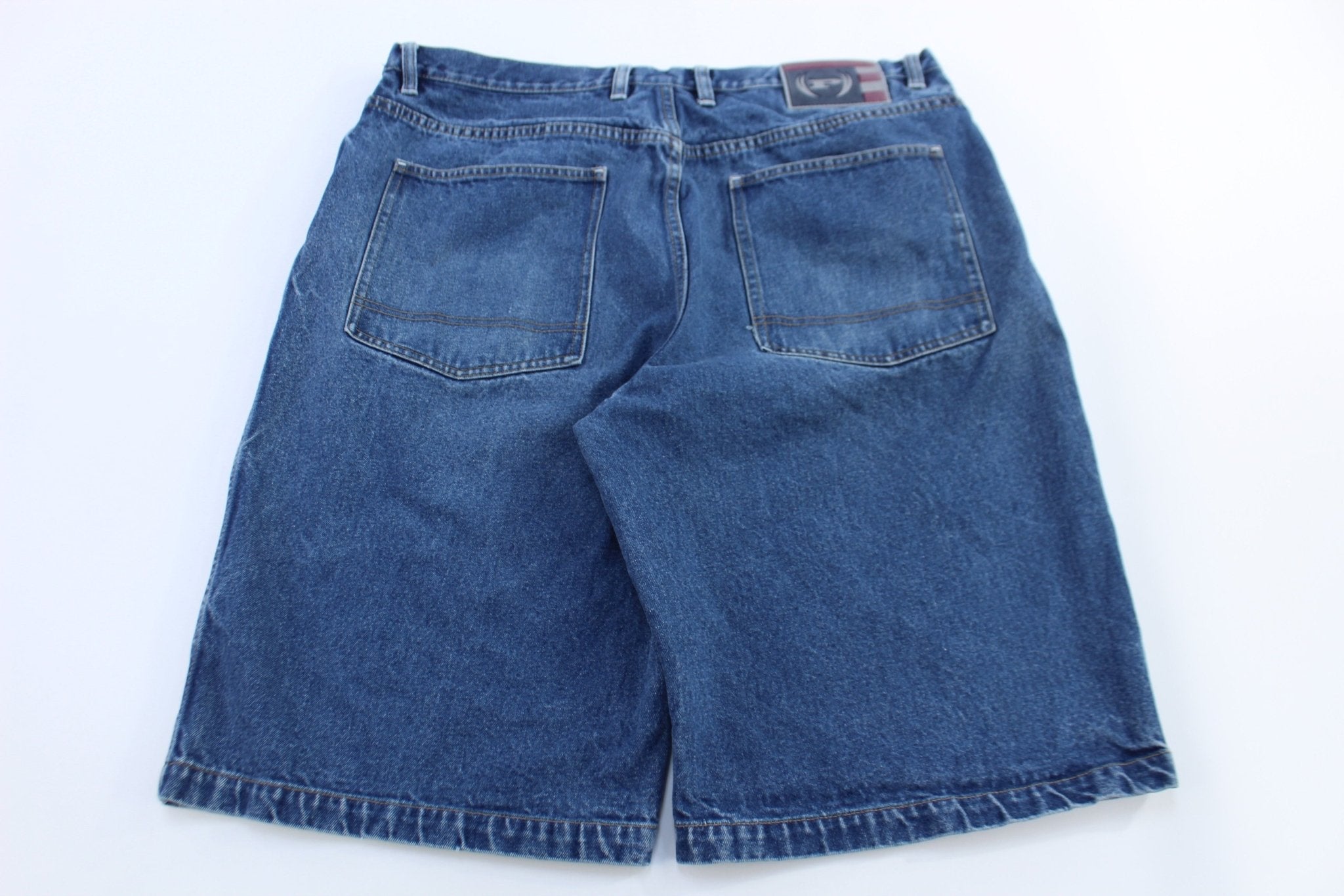 Y2K Phat Dark Wash Denim Shorts - Pants/Shorts - Thrifted Threads