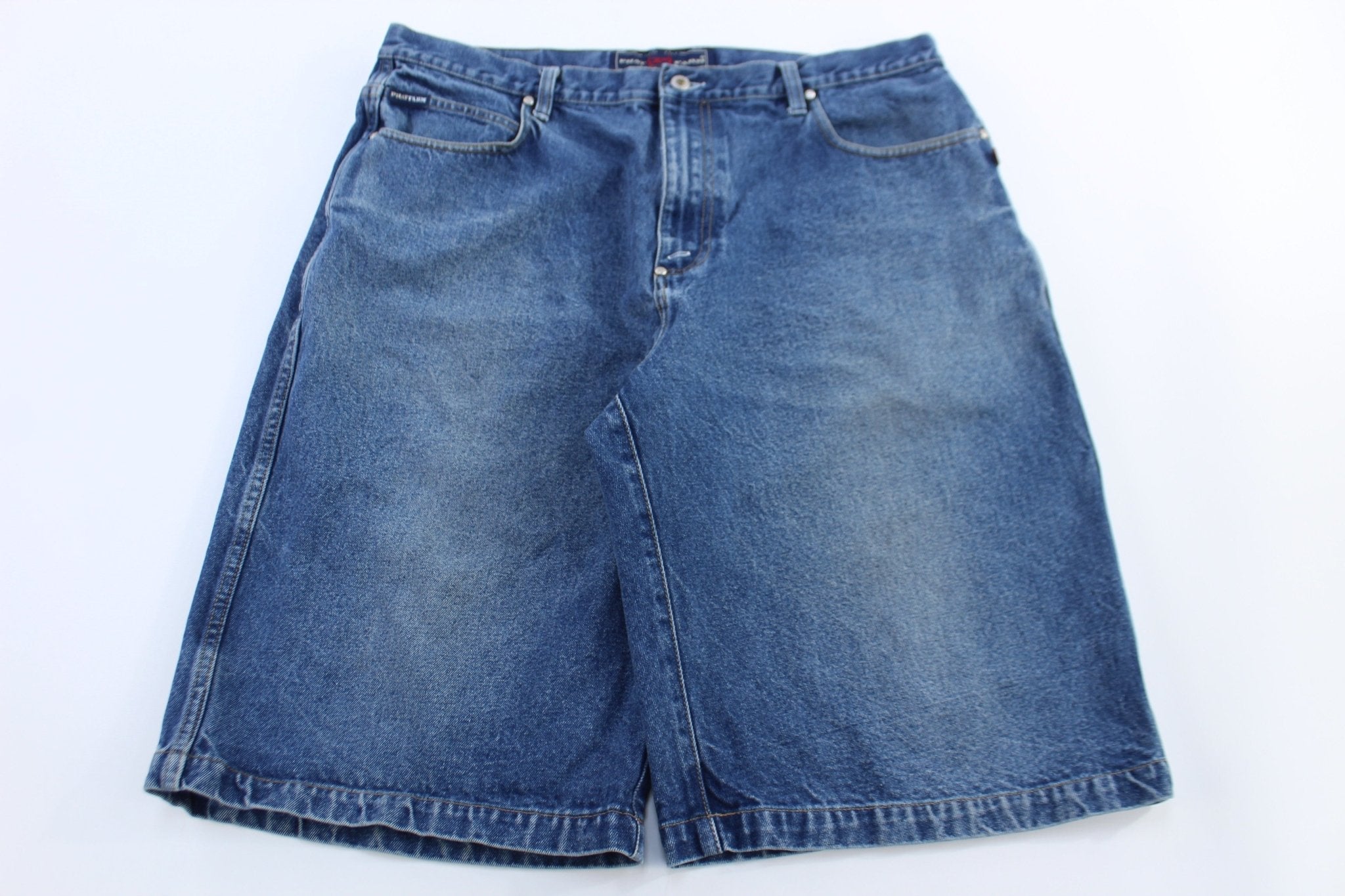 Y2K Phat Dark Wash Denim Shorts - Pants/Shorts - Thrifted Threads