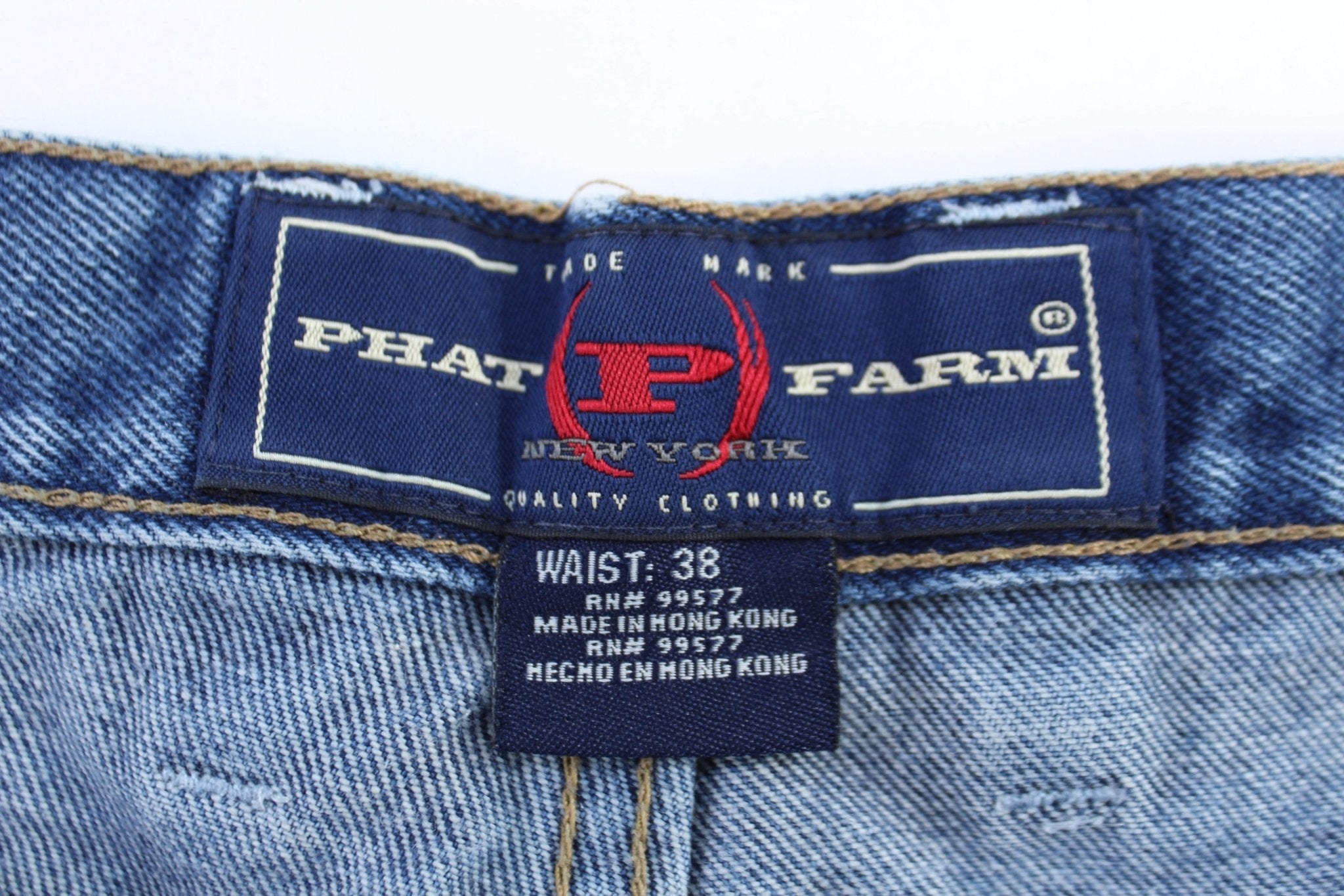 Y2K Phat Dark Wash Denim Shorts - Pants/Shorts - Thrifted Threads