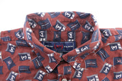 Y2K Phat Farm Flags All Over Print Button Down Shirt - ThriftedThreads.com