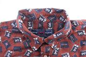 Y2K Phat Farm Flags All Over Print Button Down Shirt - ThriftedThreads.com