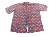 Y2K Phat Farm Flags All Over Print Button Down Shirt - ThriftedThreads.com