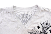 Y2K Rae State Cross Graphic T-Shirt - ThriftedThreads.com