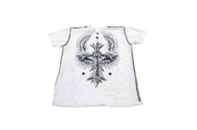 Y2K Rae State Cross Graphic T-Shirt - ThriftedThreads.com