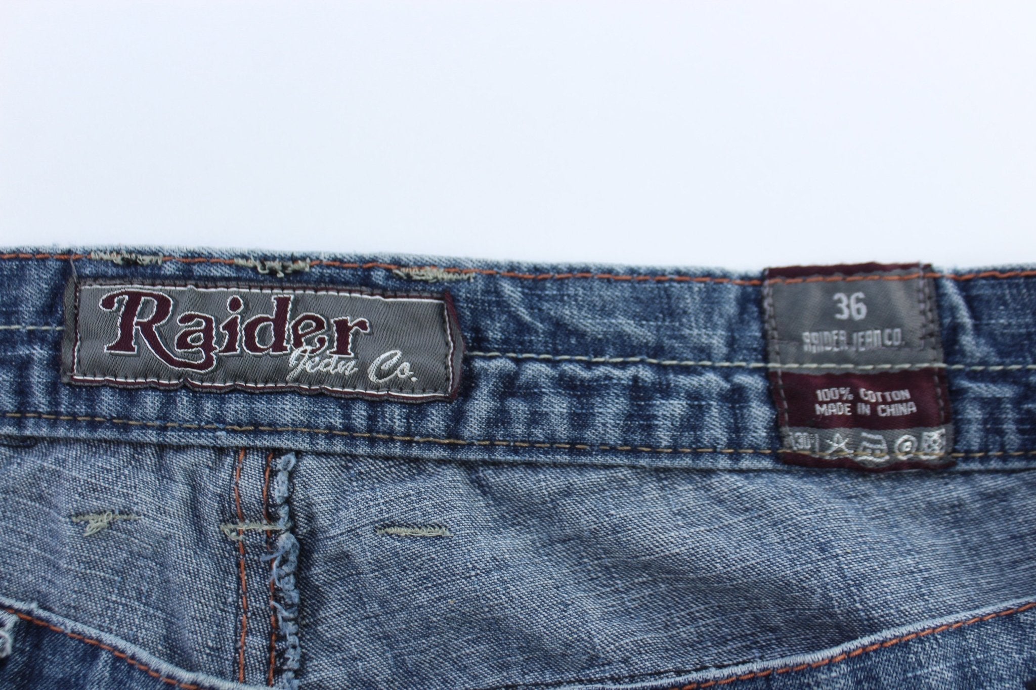 Y2K Raider Medium Wash Denim Shorts - ThriftedThreads.com
