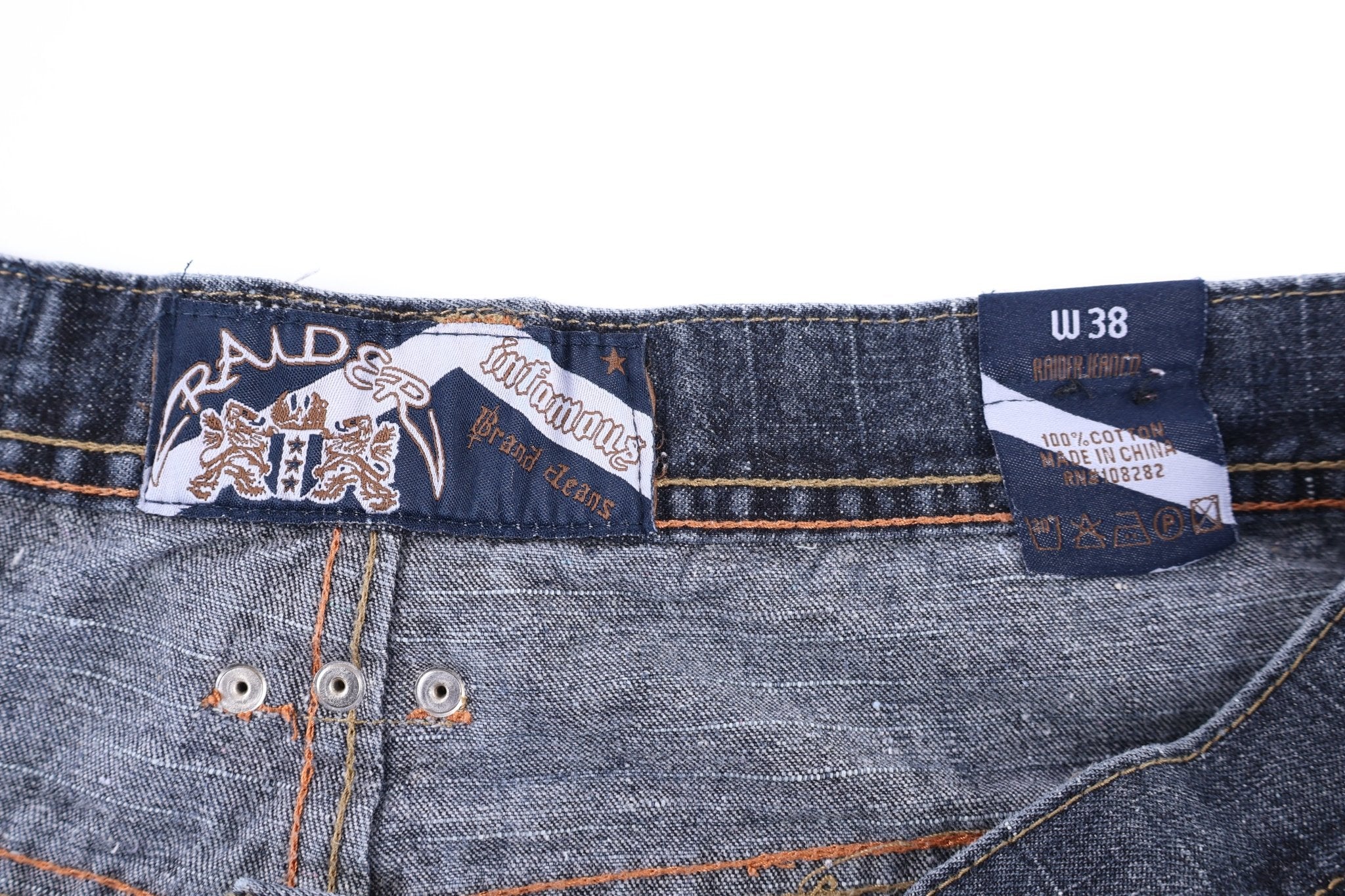 Y2K Raiders Dark Wash Denim Shorts - Thrifted Threads