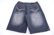 Y2K Raiders Dark Wash Denim Shorts - Thrifted Threads