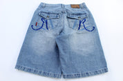 Y2K R.BBQ Light Wash Denim Shorts - ThriftedThreads.com
