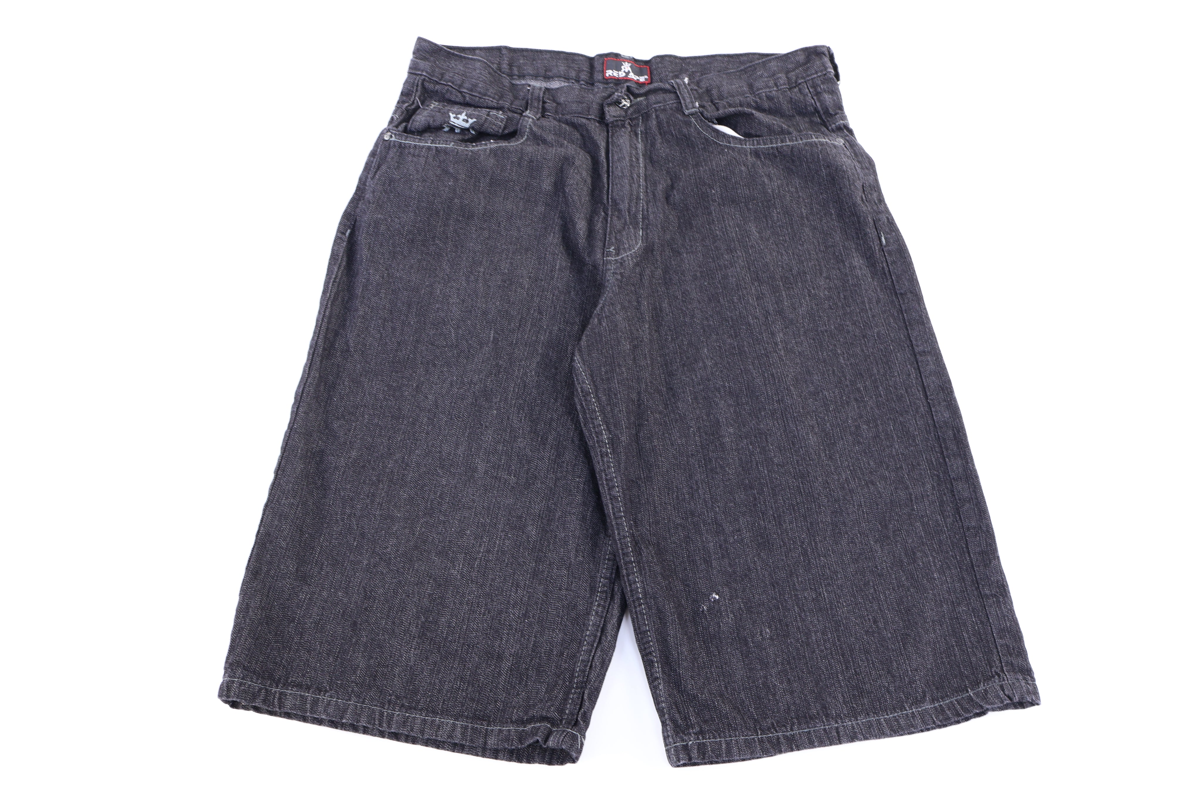 Y2K Red Ape Black Denim Shorts - Pants/Shorts - Thrifted Threads
