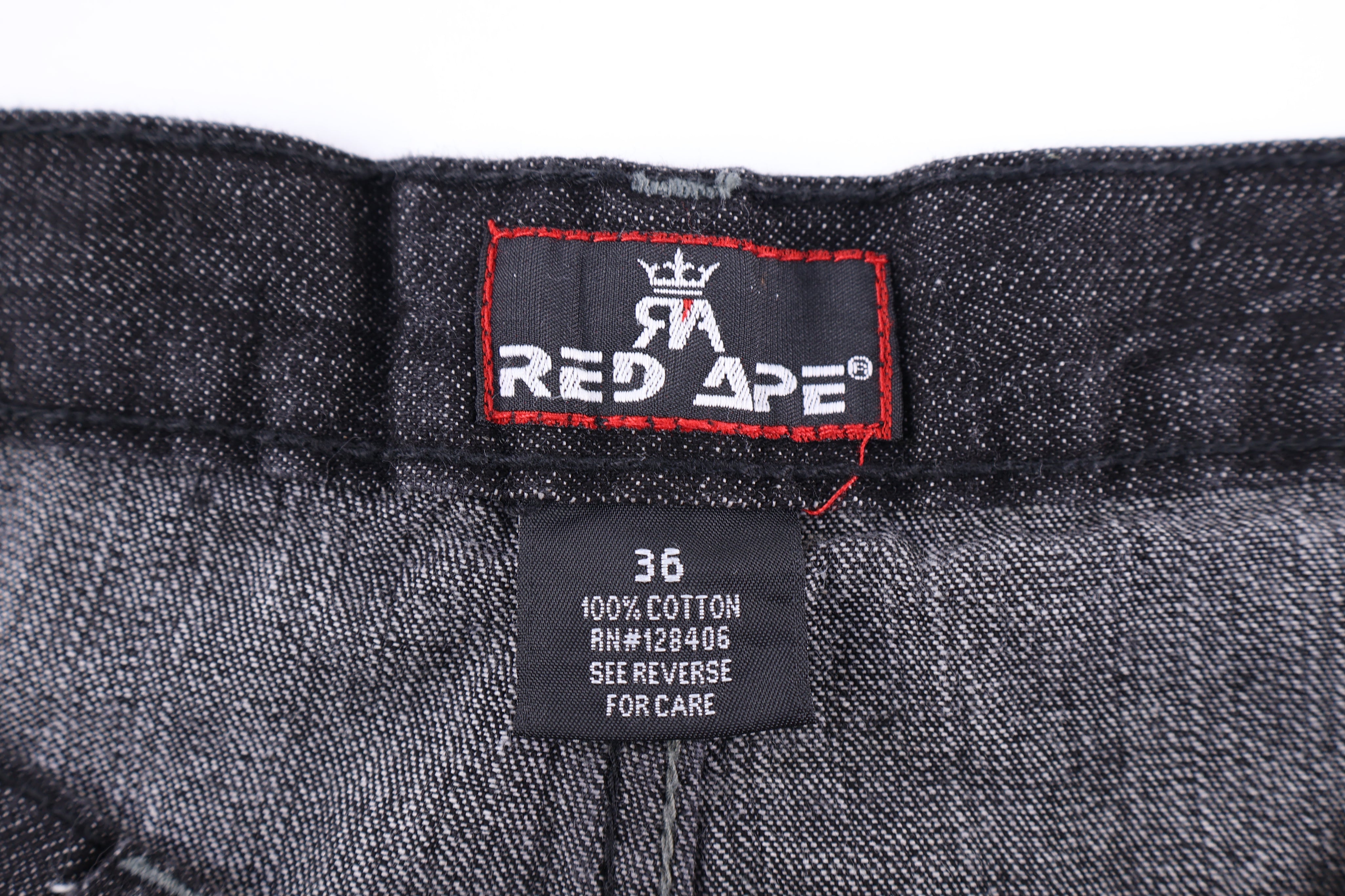 Y2K Red Ape Black Denim Shorts - Pants/Shorts - Thrifted Threads