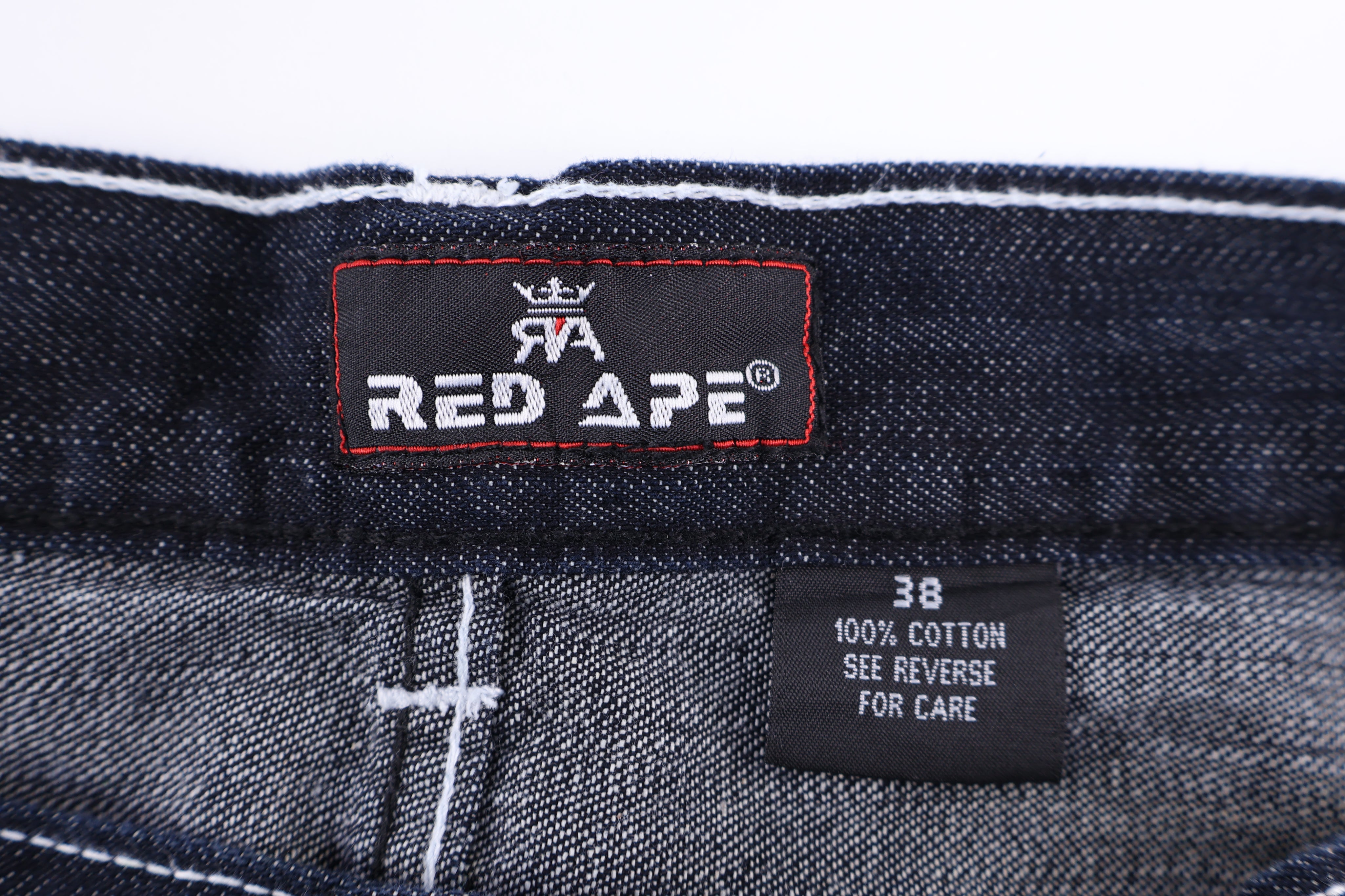 Y2K Red Ape Dark Wash Denim Shorts - Pants/Shorts - Thrifted Threads