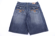 Y2K Red Ape Dark Wash Denim Shorts - Pants/Shorts - Thrifted Threads