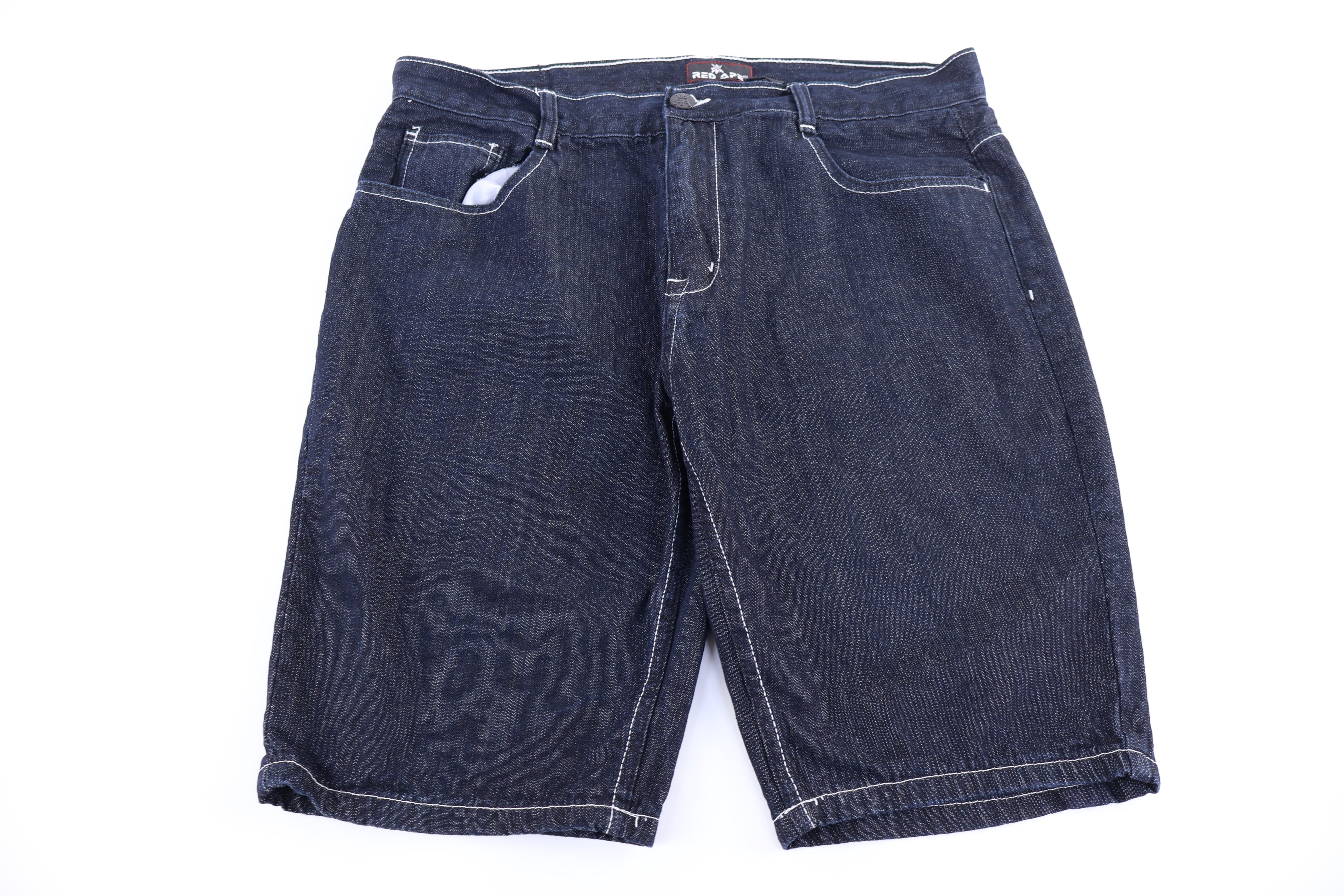 Y2K Red Ape Dark Wash Denim Shorts - Pants/Shorts - Thrifted Threads