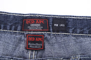 Y2K Red Ape Dark Wash Denim Shorts - Pants/Shorts - Thrifted Threads
