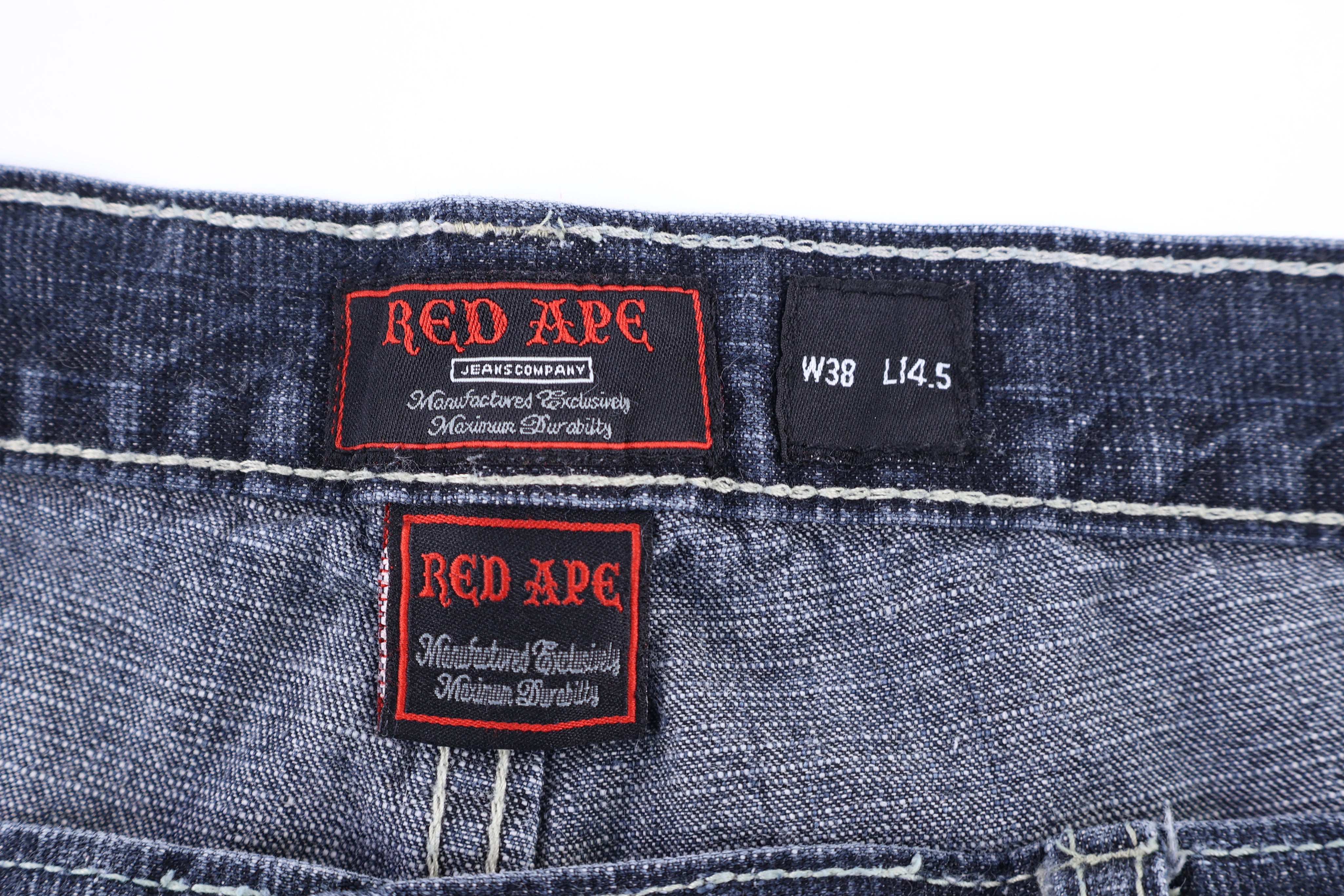 Y2K Red Ape Dark Wash Denim Shorts - Pants/Shorts - Thrifted Threads