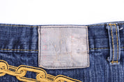 Y2K Red Ape Dark Wash Embroidered Denim Jeans - Pants - Thrifted Threads