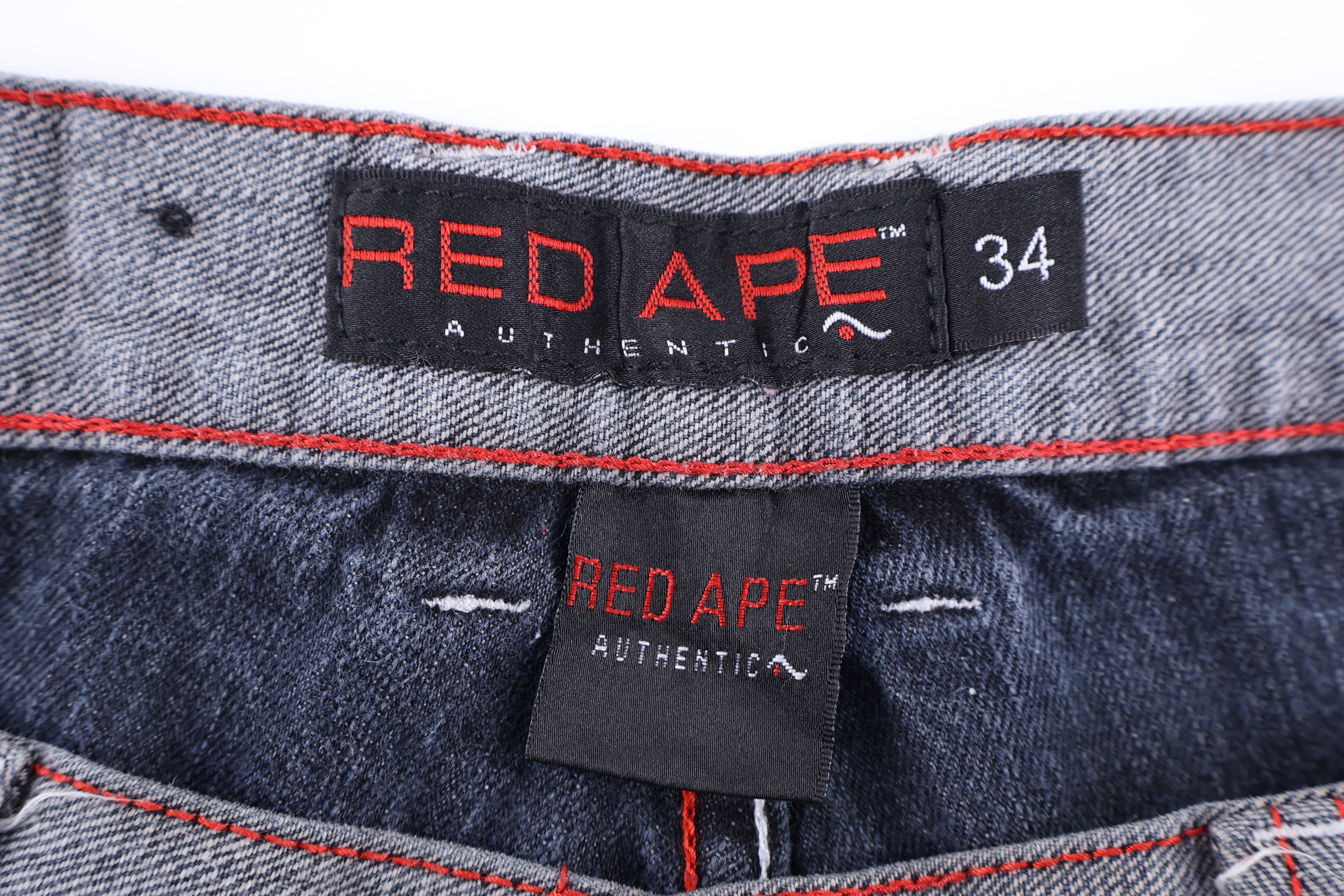 Y2K Red Ape Grey Denim Shorts - Pants/Shorts - Thrifted Threads