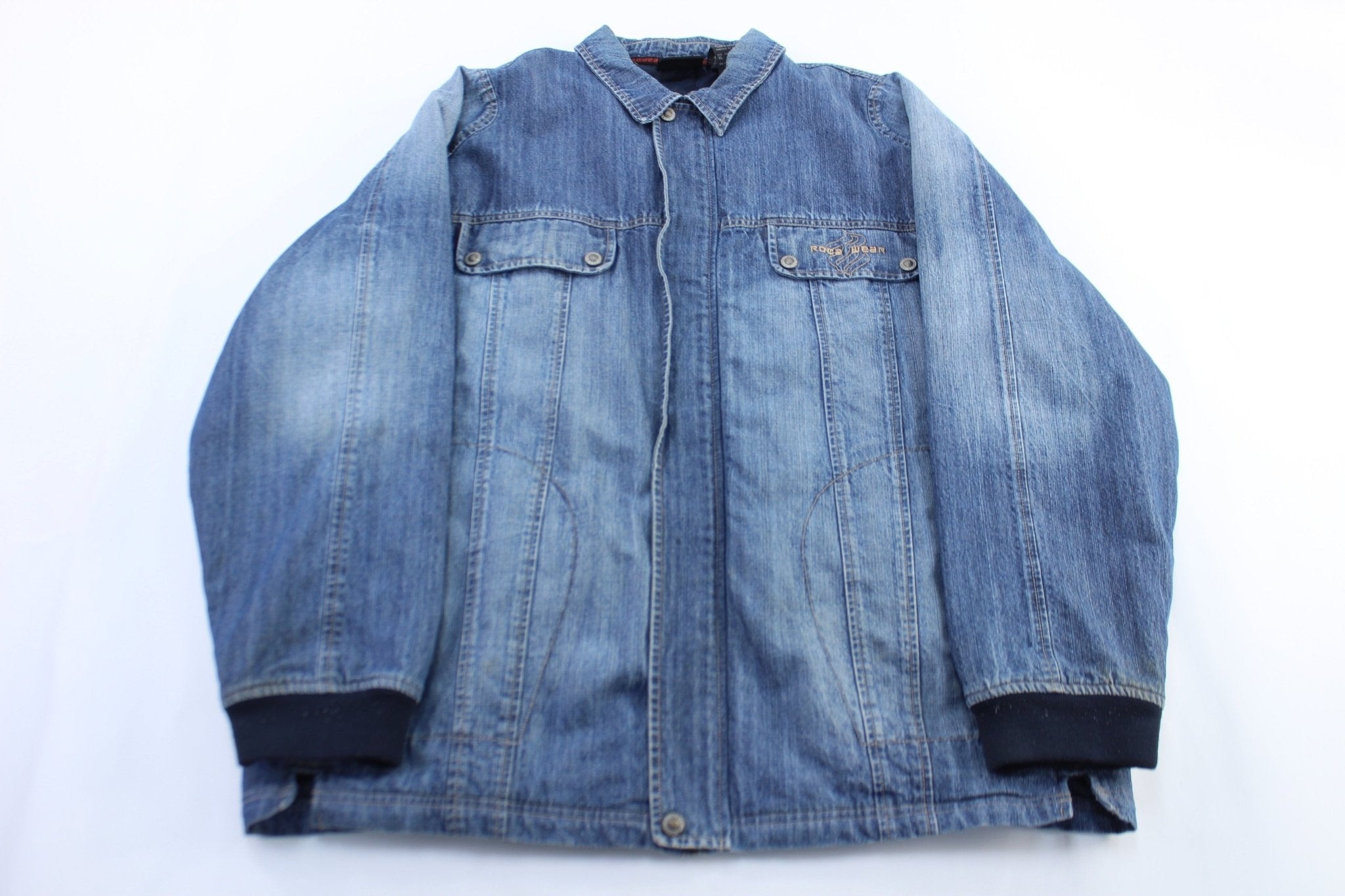 Y2K Rocawear Embroidered Denim Zip Up Jacket - Jacket - Thrifted Threads