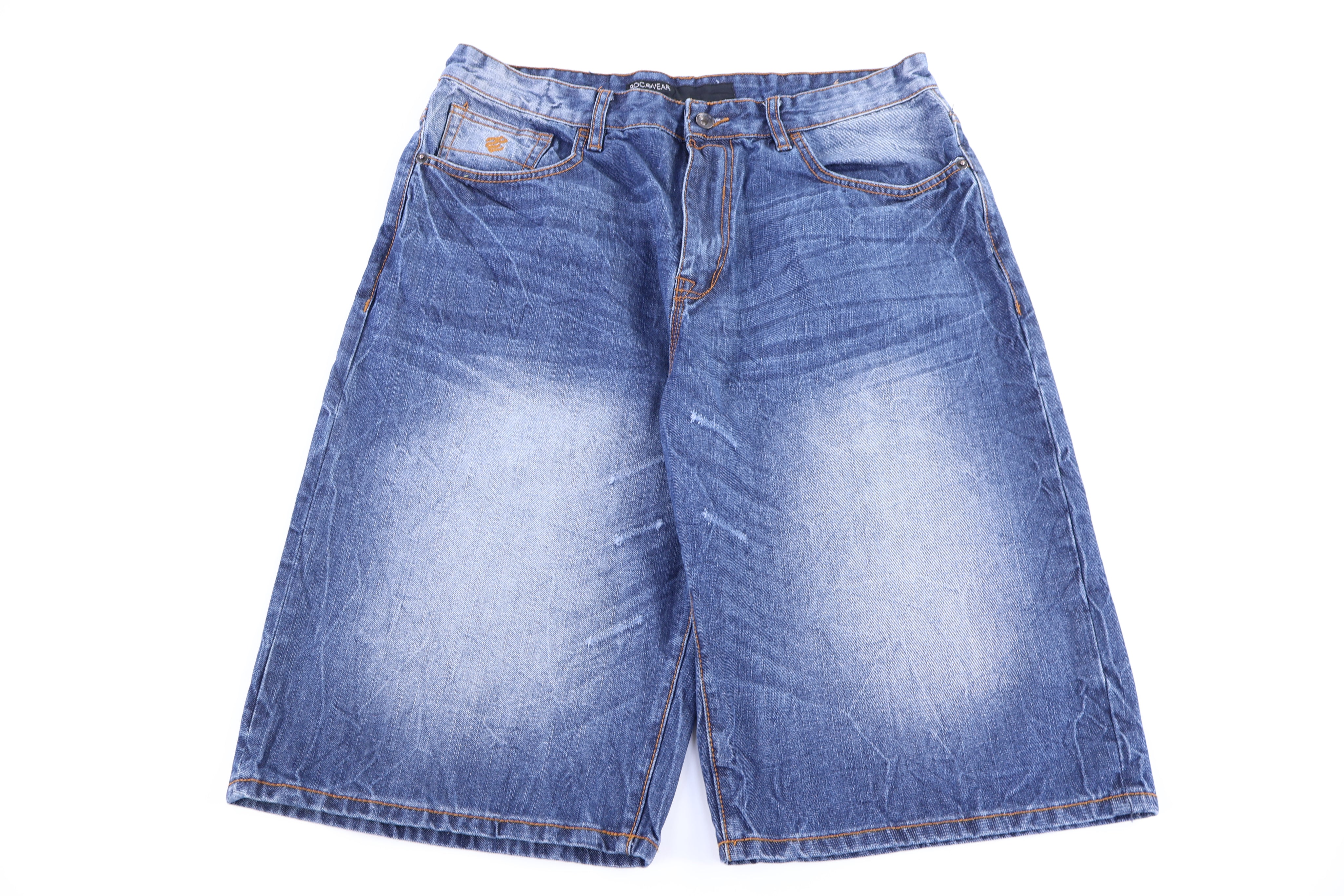 Y2K Rocawear Medium Wash Denim Shorts - Pants/Shorts - Thrifted Threads