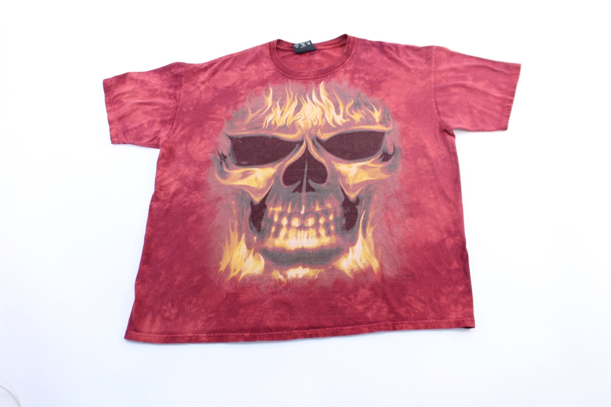 Y2K Skull Bone Tie - Dye T-Shirt - ThriftedThreads.com