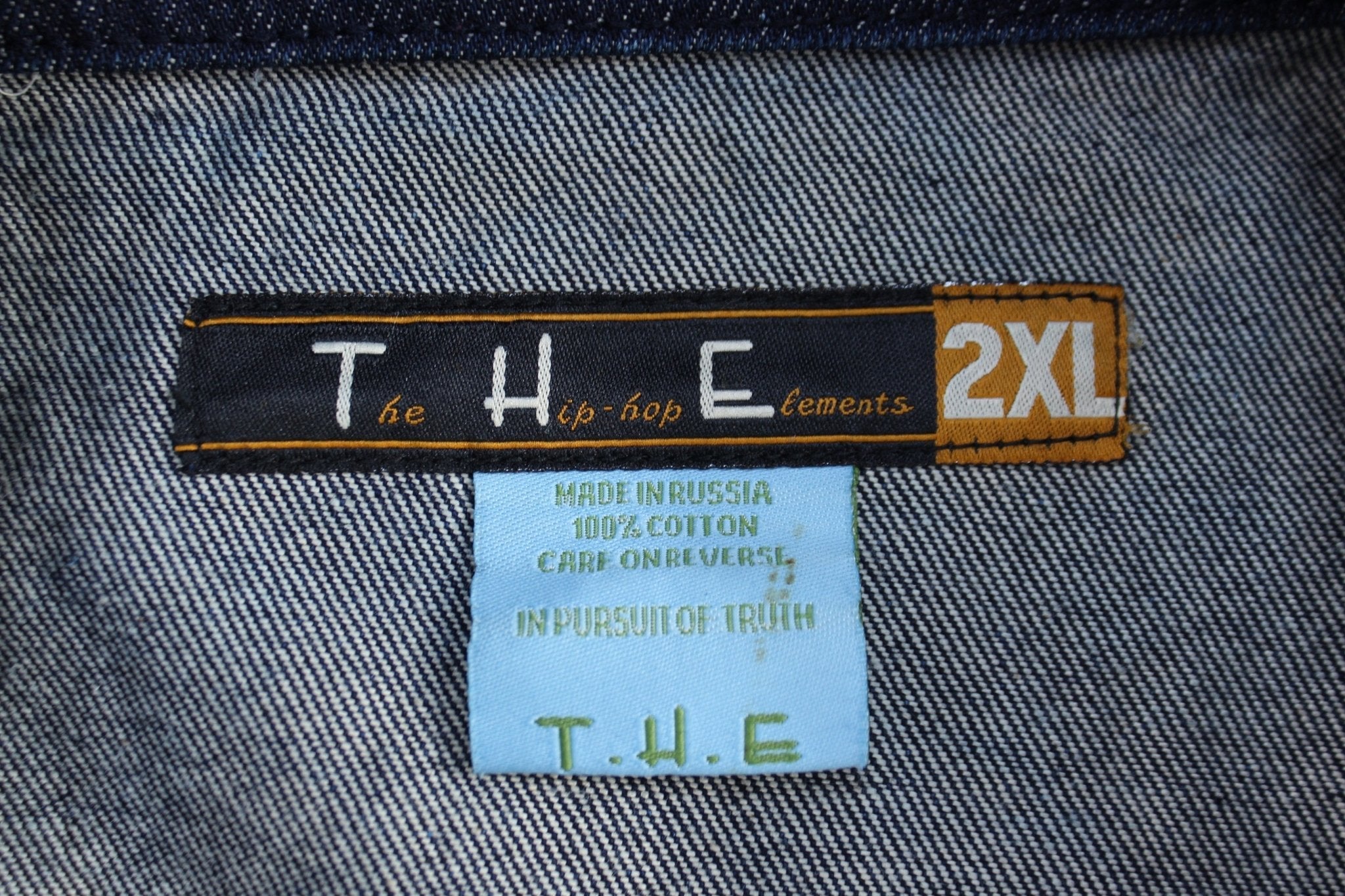 Y2K The Hip Hop Elements Dark Wash Denim Jacket - Jacket - Thrifted Threads