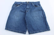 Y2K Urban Edge Dark Wash Denim Shorts - Pants/Shorts - Thrifted Threads