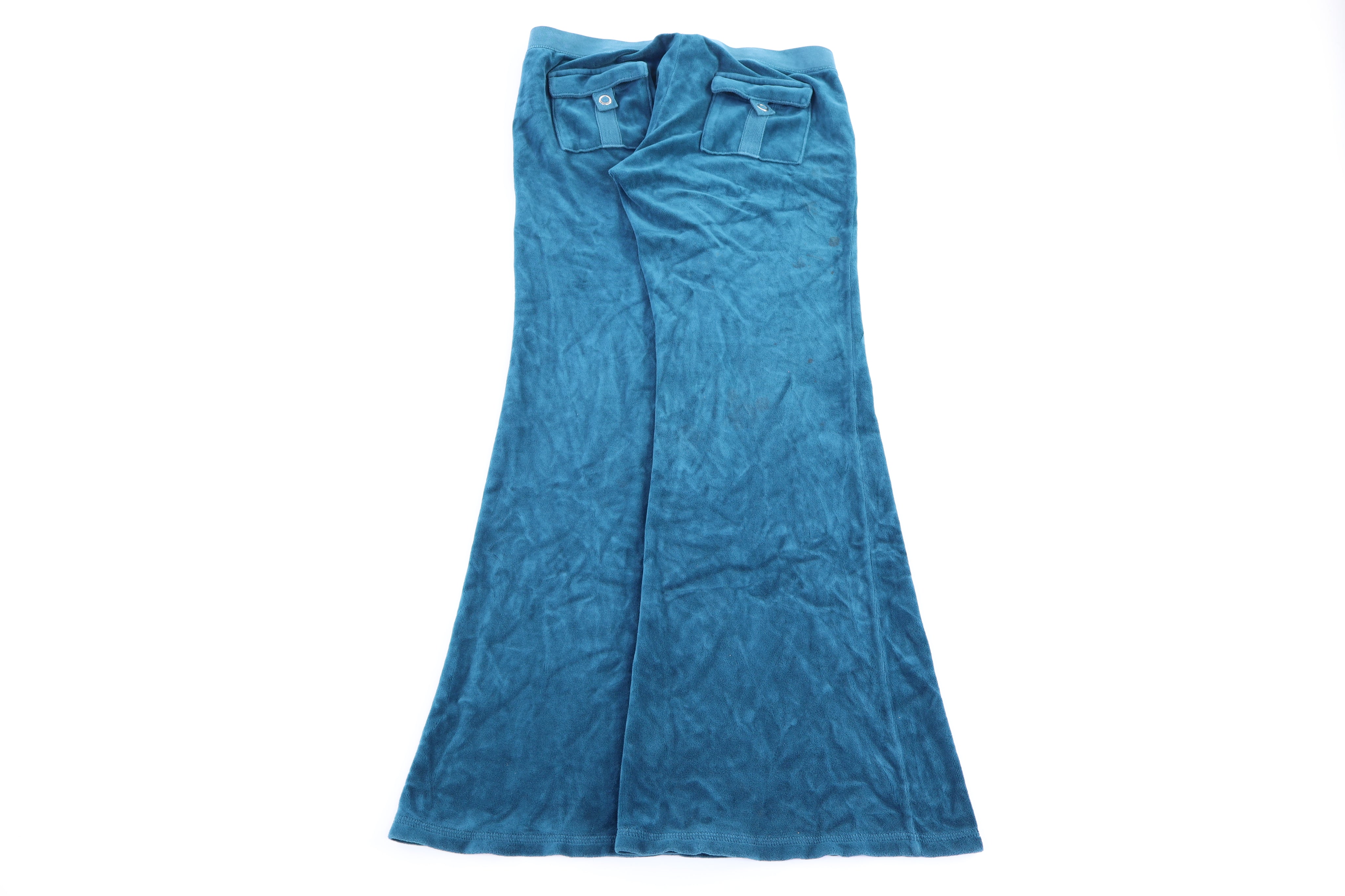 Y2K Women's Juicy Couture Blue Velour Pants - Pants - Thrifted Threads