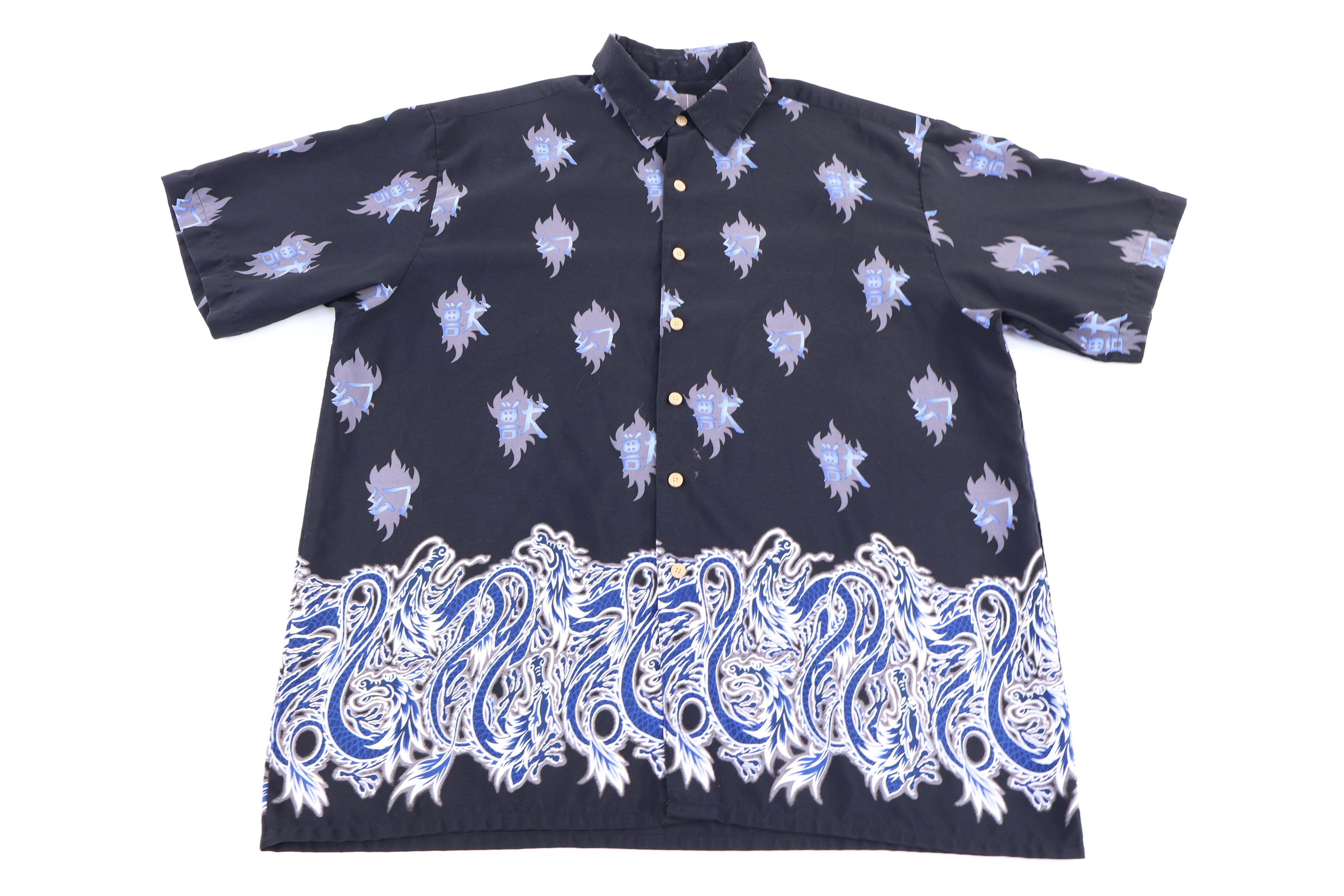 Y2K XG Dragons Graphic Button Down - Shirts & Tops - Thrifted Threads