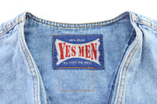 Yes Men Denim Zip Up Vest - ThriftedThreads.com