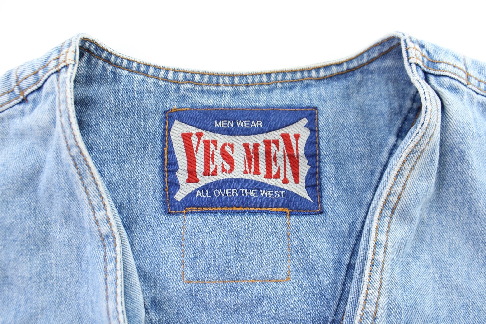 Yes Men Denim Zip Up Vest - ThriftedThreads.com