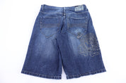 YK Southpole Embroidered Dark Wash Denim Shorts - Pants/Shorts - Thrifted Threads