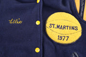Youth 1977 Yellow & Blue Varsity Jacket - Jacket - Thrifted Threads