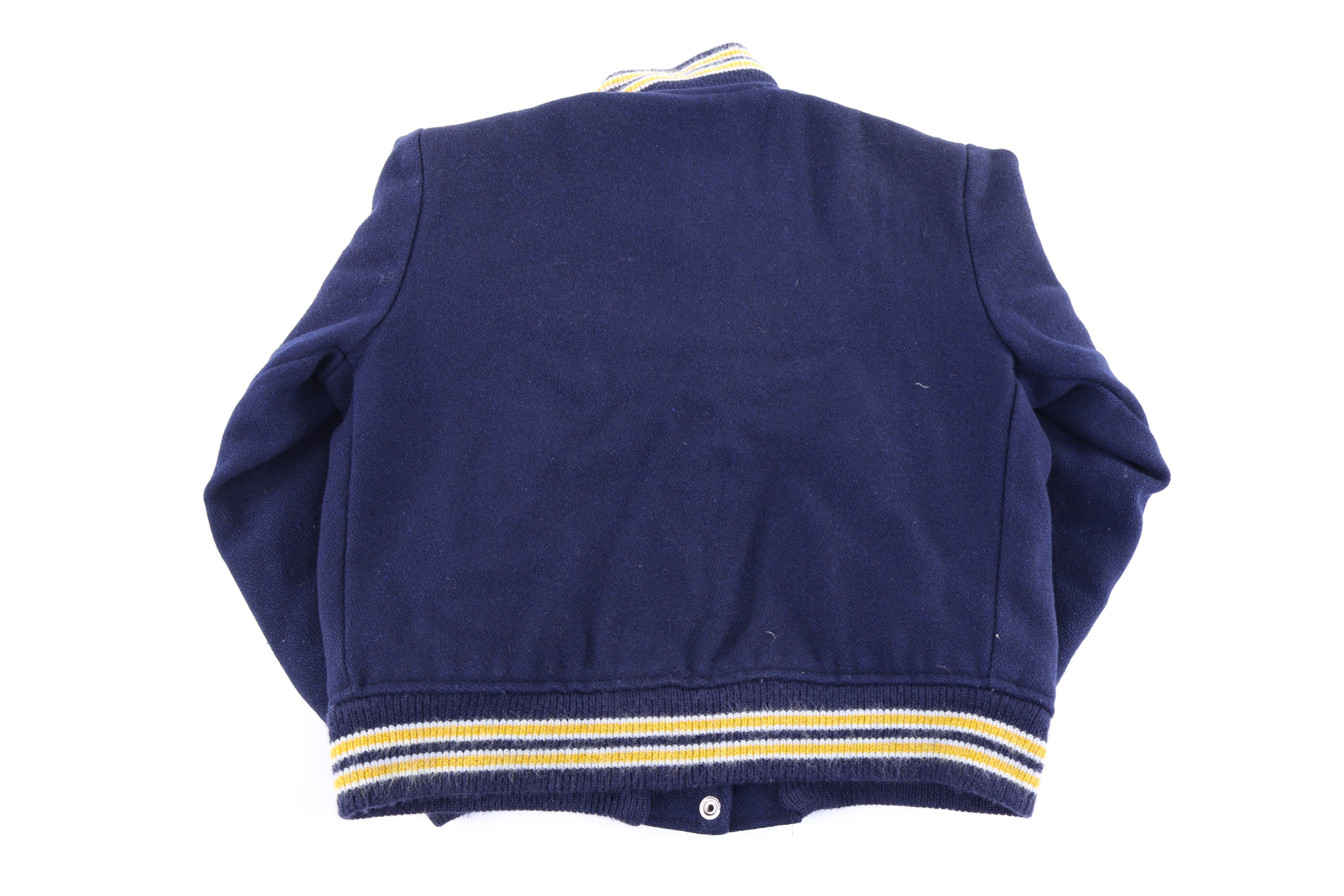 Youth 1977 Yellow & Blue Varsity Jacket - Jacket - Thrifted Threads