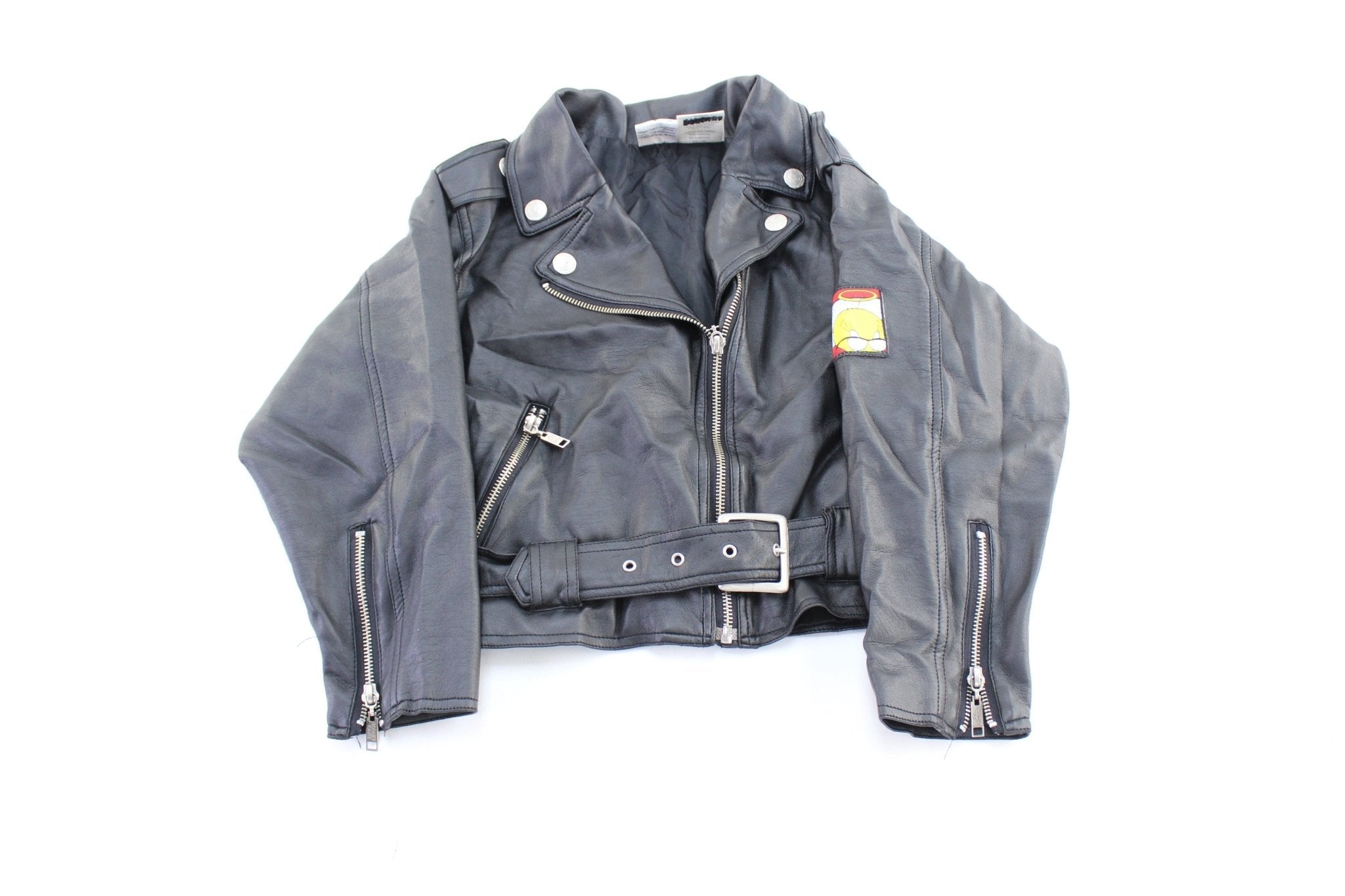 Youth 1997 Tweety Embroidered Black Biker Jacket - Jacket - Thrifted Threads