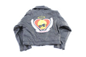 Youth 1997 Tweety Embroidered Black Biker Jacket - Jacket - Thrifted Threads