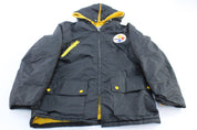 Youth 80's Pittsburgh Steelers Embroidered Zip Up Jacket - Jackets - Thrifted Threads