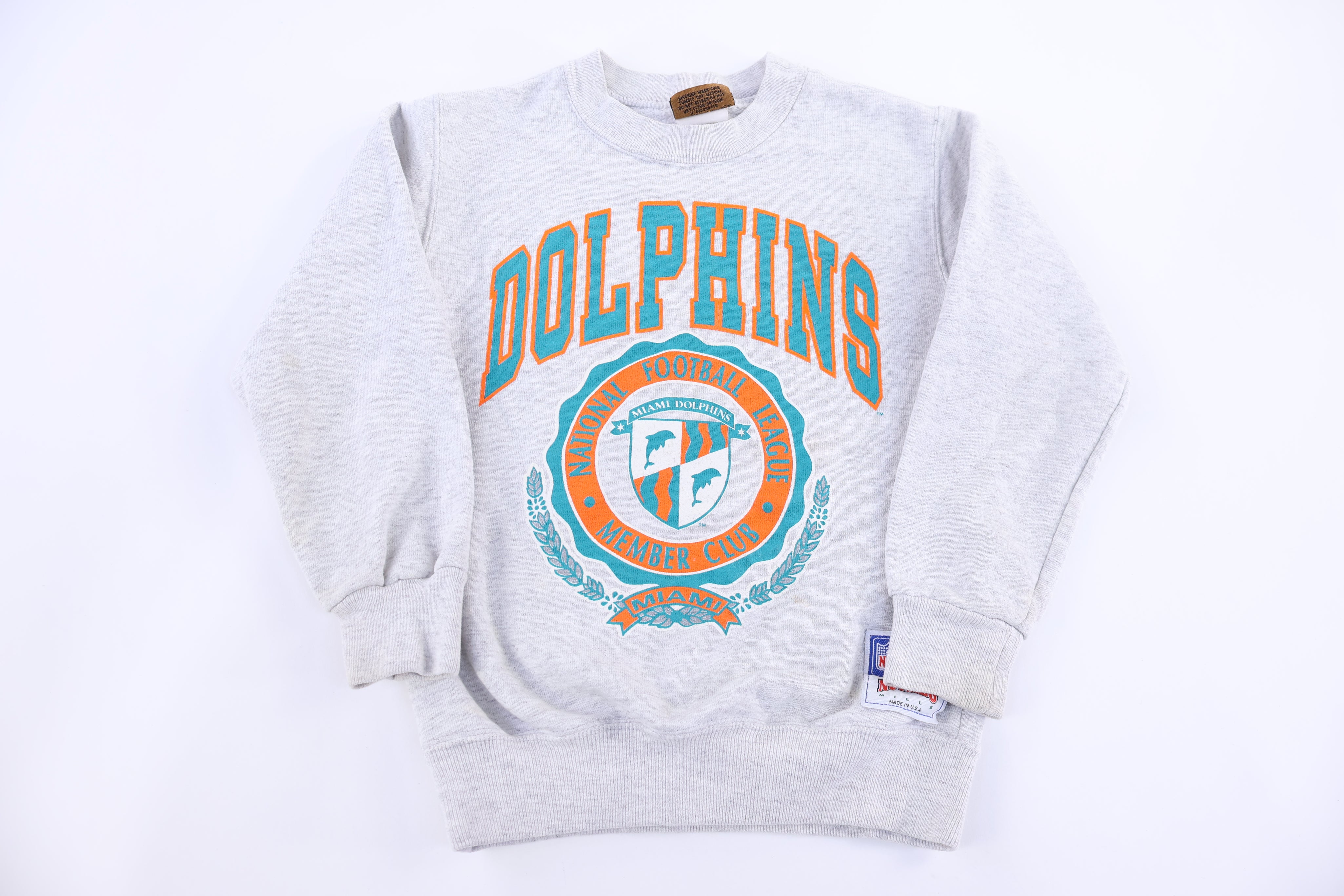 Youth 90's Miami Dolphins Football Sweatshirt - Sweatshirt - Thrifted Threads