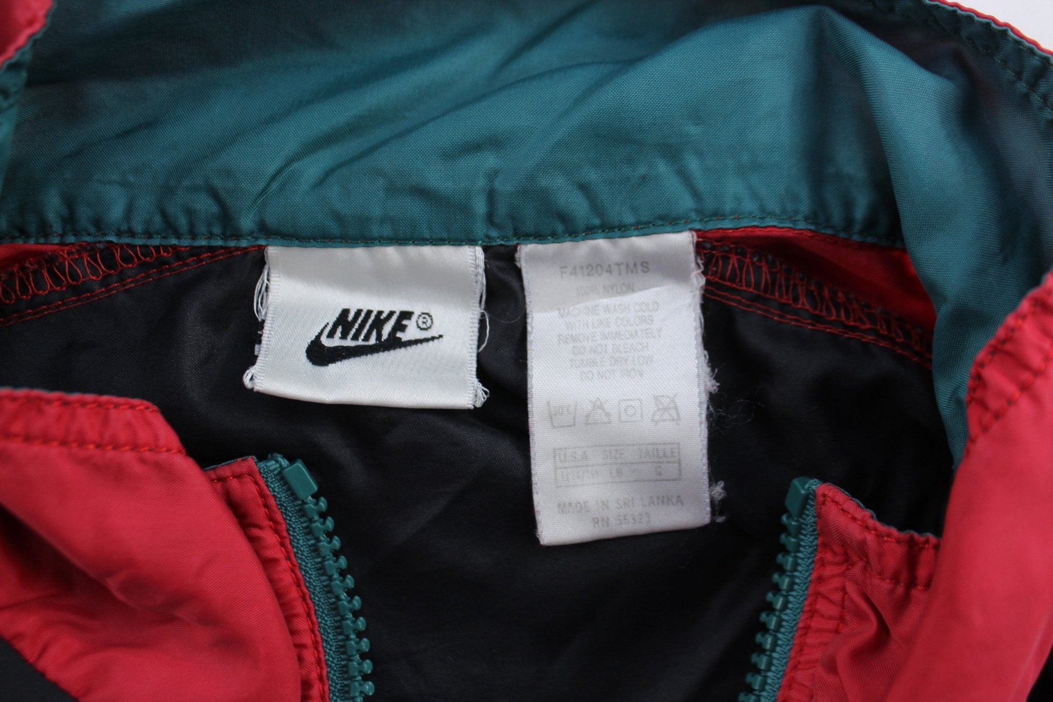 Youth 90's Nike Embroidered Logo Multicolored Zip Up Jacket - ThriftedThreads.com