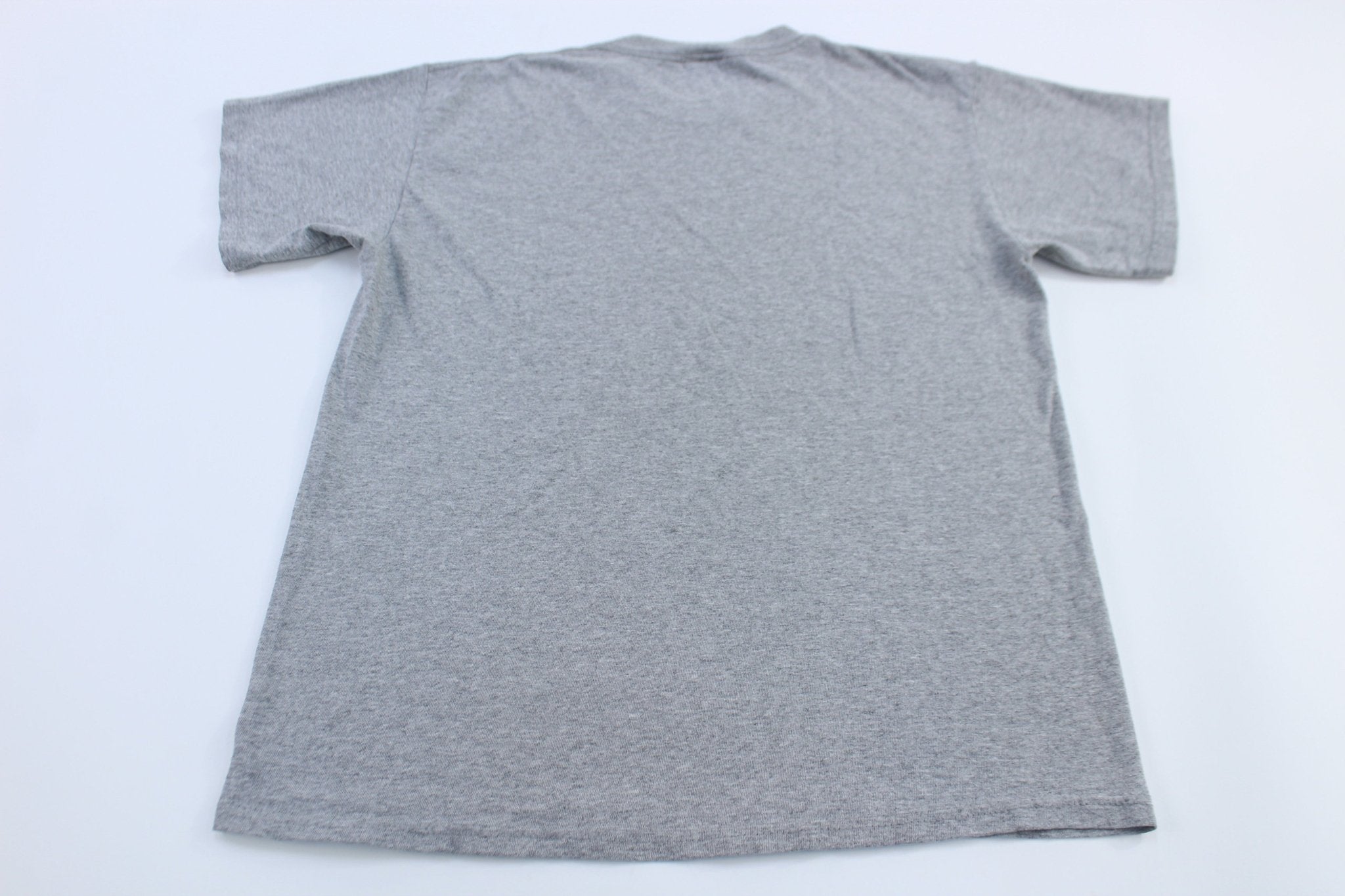 Youth 90's Nike Logo Grey T-Shirt - ThriftedThreads.com