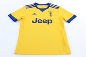 Youth Adidas Embroidered Logo Juuventus Blue & Yellow Striped Soccer Jersey - ThriftedThreads.com