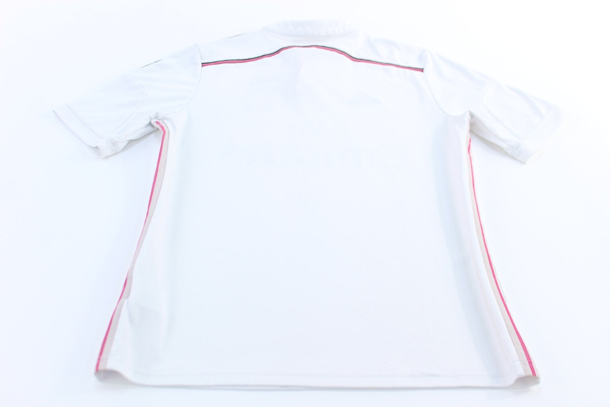 Youth Adidas Embroidered Logo Real Madrid Striped Soccer Jersey - ThriftedThreads.com