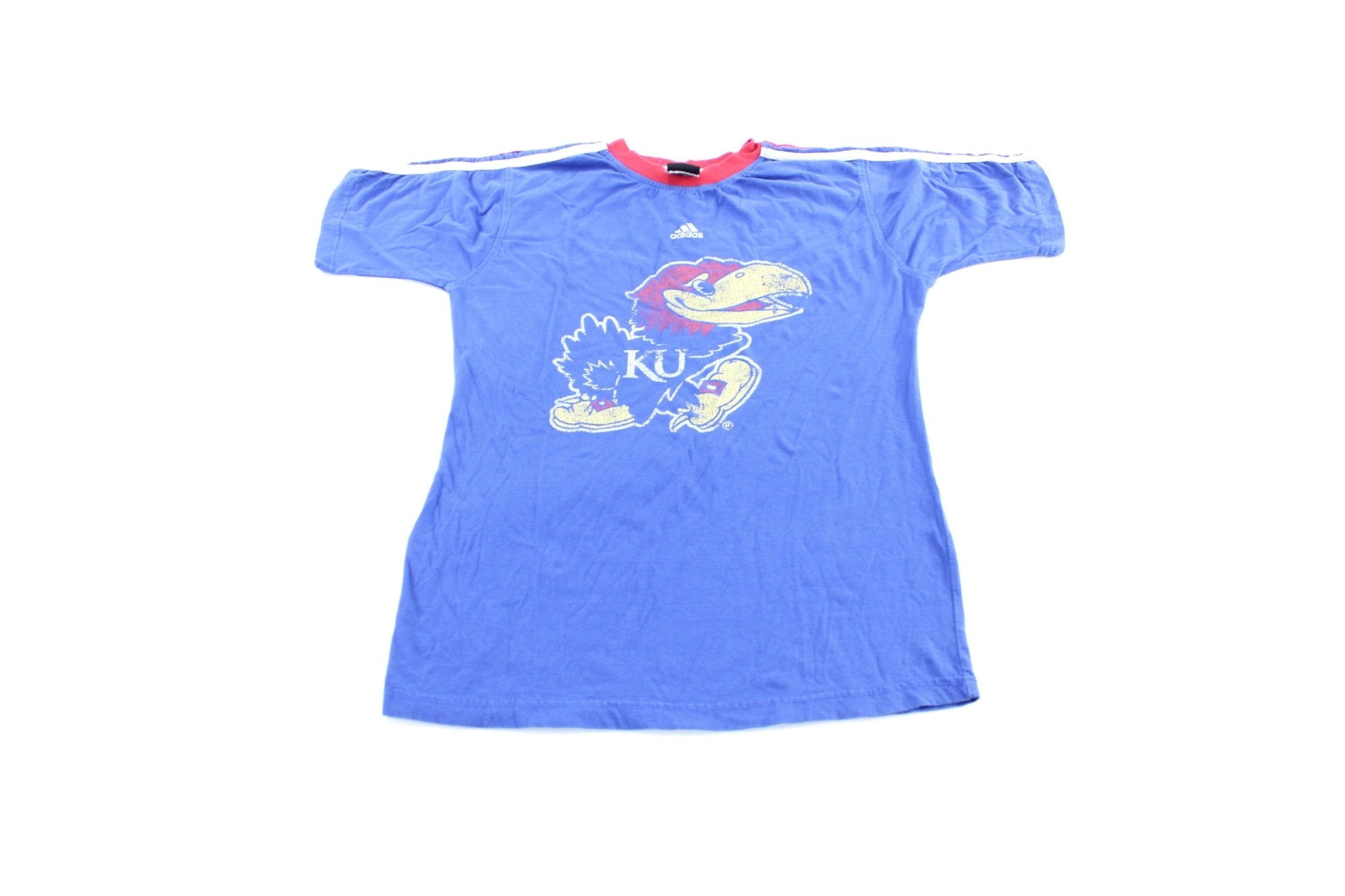 Youth Adidas Logo University of Kansas Jayhawks T-Shirt - ThriftedThreads.com