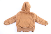 Youth Carhartt Logo Patch Tan Full Zip Jacket - Jacket - Thrifted Threads