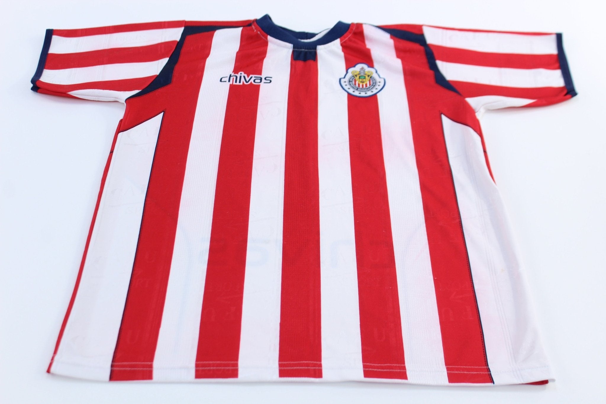 Youth Club Deportivo Guadalajara Striped Soccer Jersey - ThriftedThreads.com