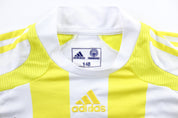 Youth Fenerbahce White & Yellow Striped Soccer Jersey - ThriftedThreads.com